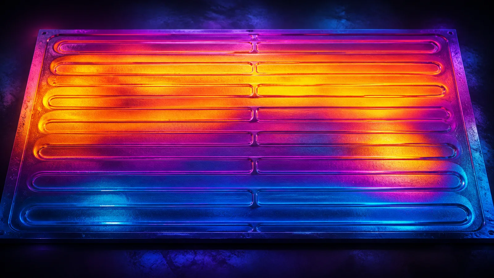 冷却通道层叠热带 / Layered Heat Bands on a Cooling Panel