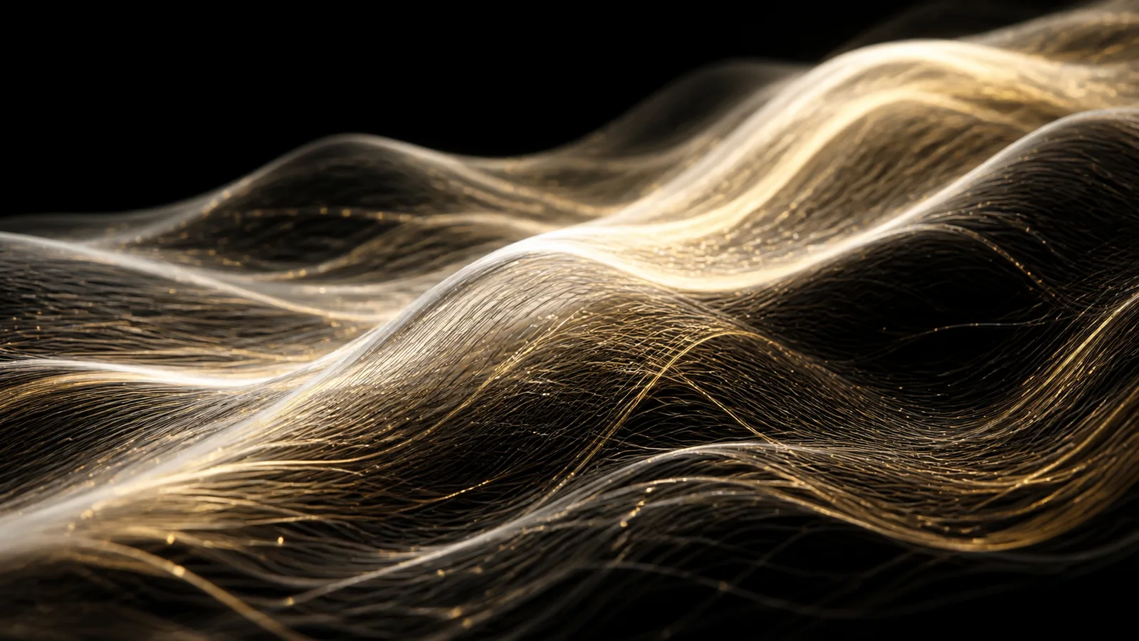象牙金波：交织细光纤波面 / Ivory-Gold Wave: Interwoven Fine-Fiber Surface