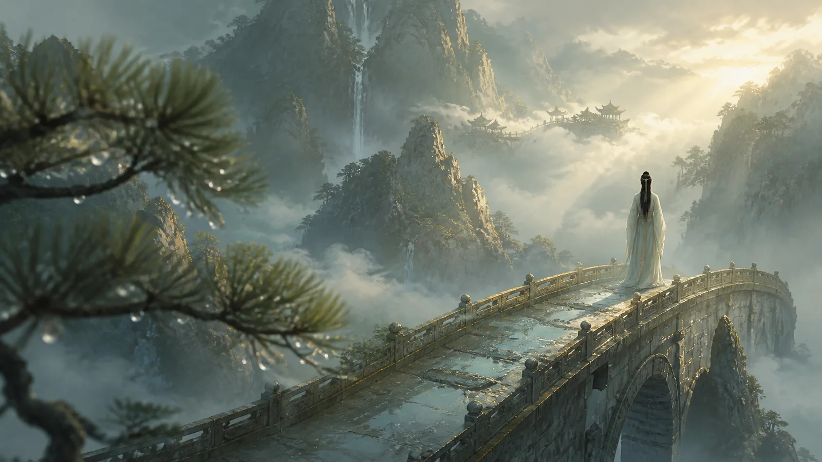 雨雾金墨桥｜Rain Mist Ink Bridge