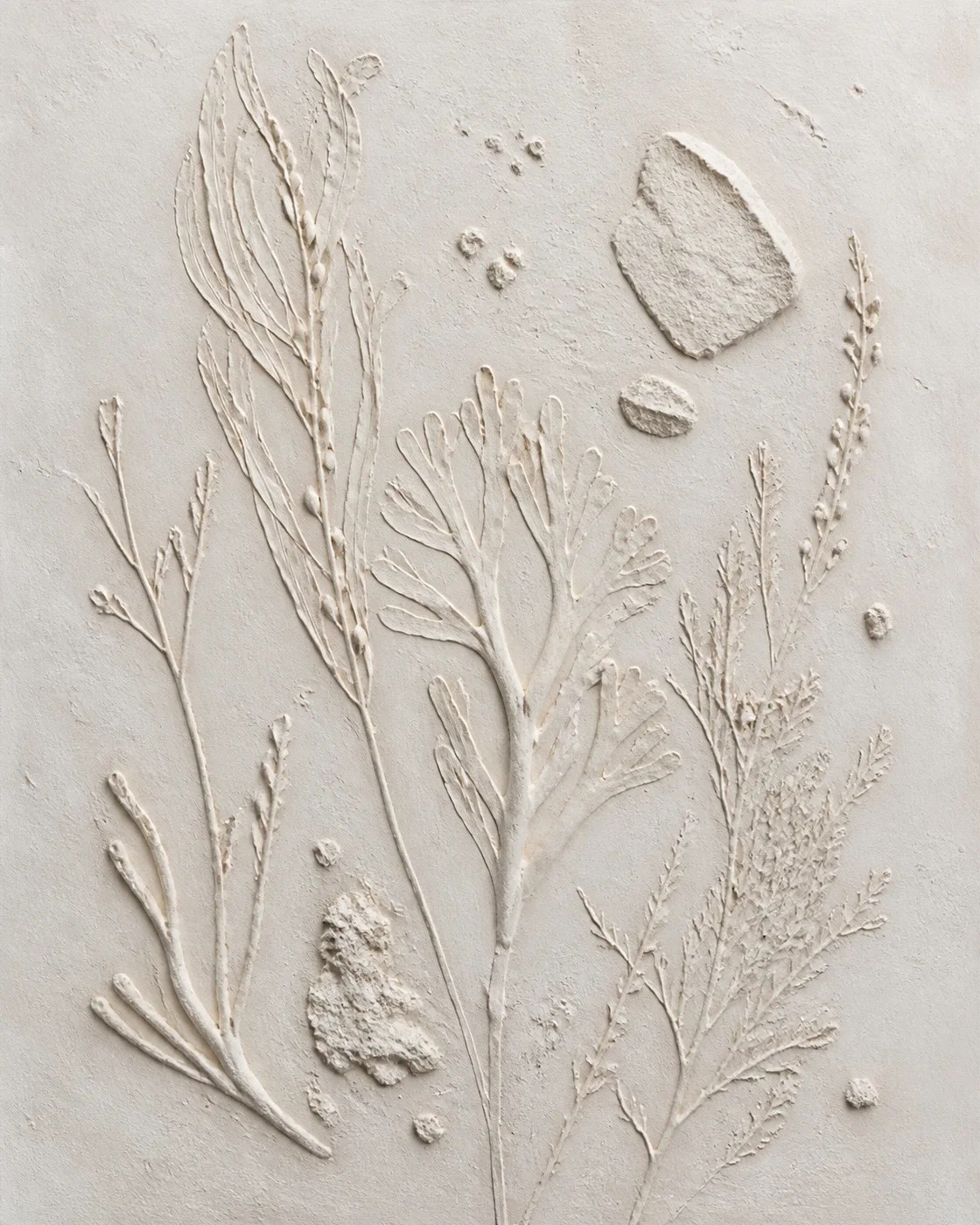 海藻细枝矿物浮雕 / Seaweed Twig Mineral Plaster Relief
