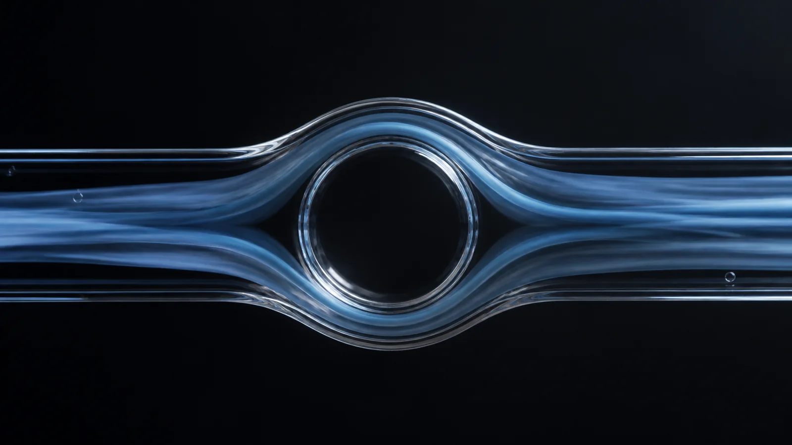 烟蓝层流绕圆形腔室 / Smoky Blue Flow Around a Circular Chamber