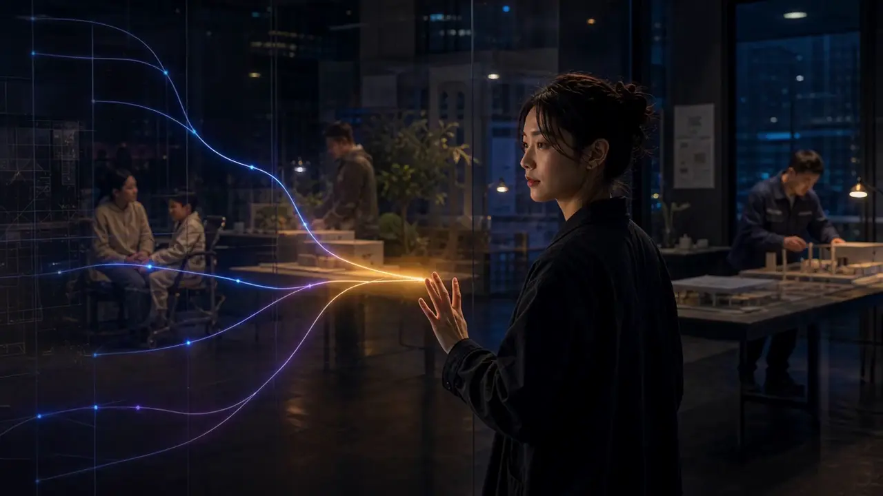 人物选择方向的柔和弧线运镜 / Gentle Arc around a Human Choosing Direction