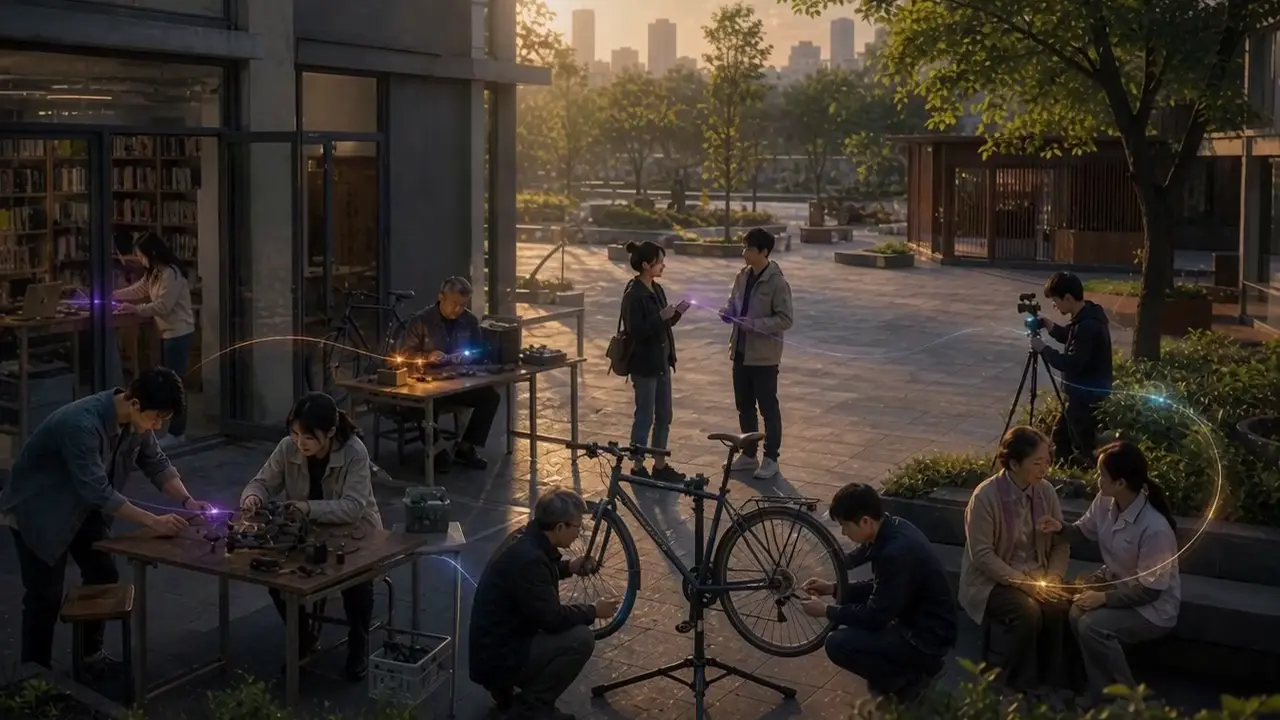 社区创作节点与自行车 / Distributed Community Nodes with a Bicycle