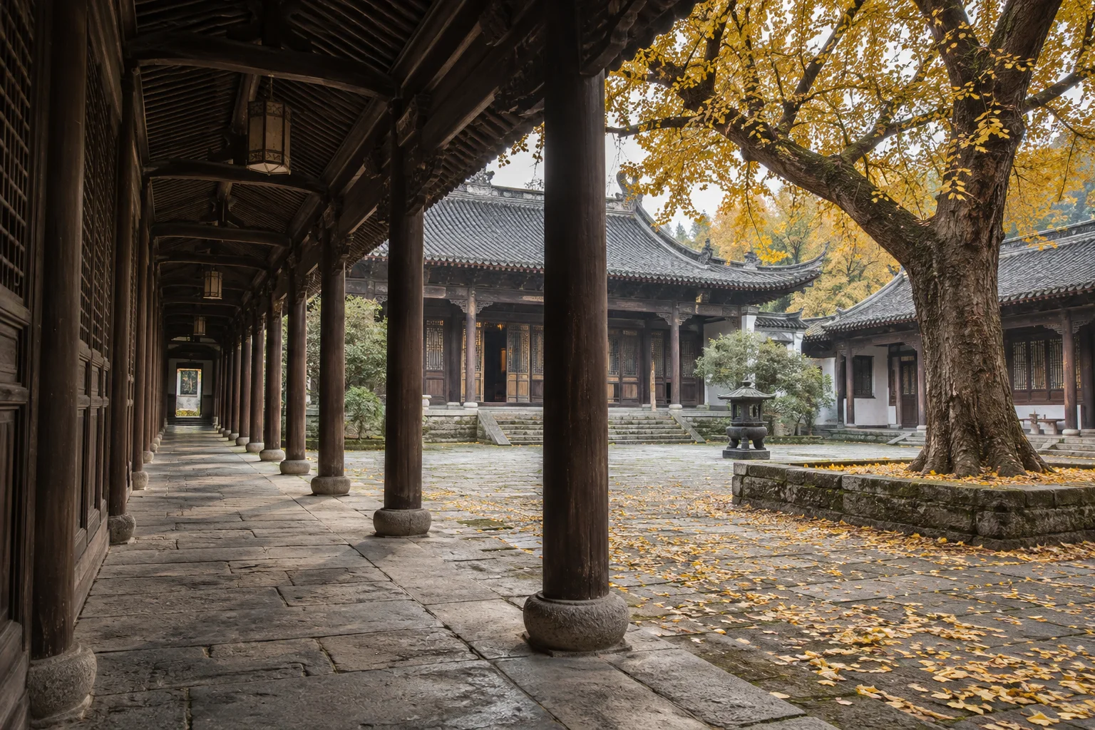 中式传统建筑｜古书院庭院