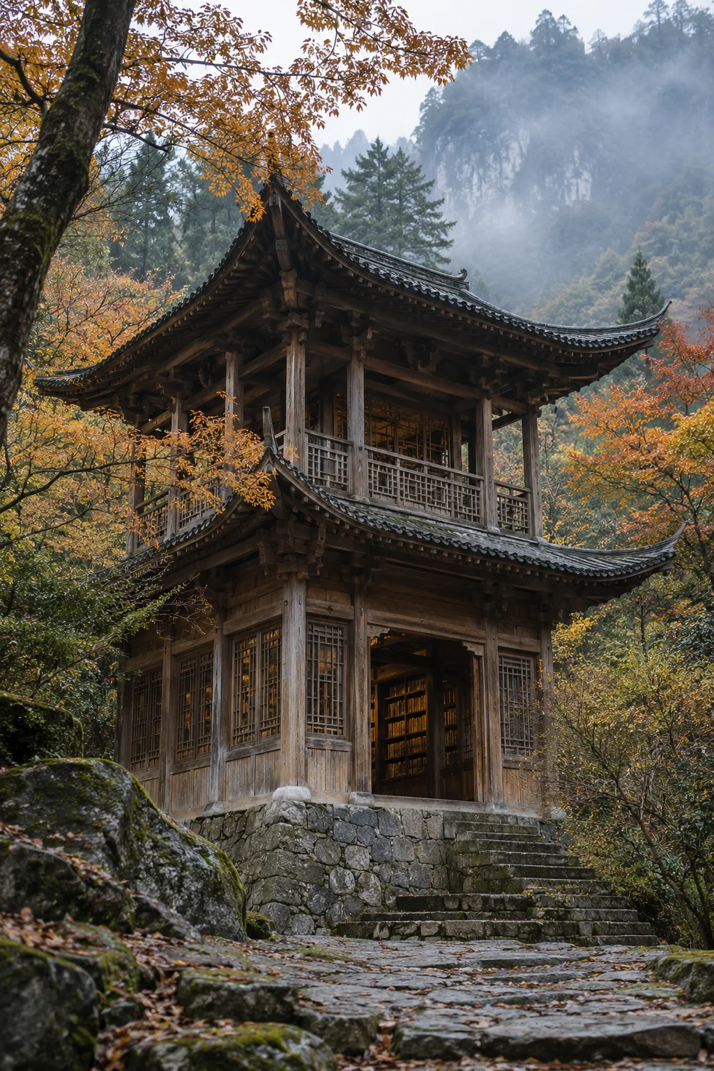 中式传统建筑｜山寺藏经阁