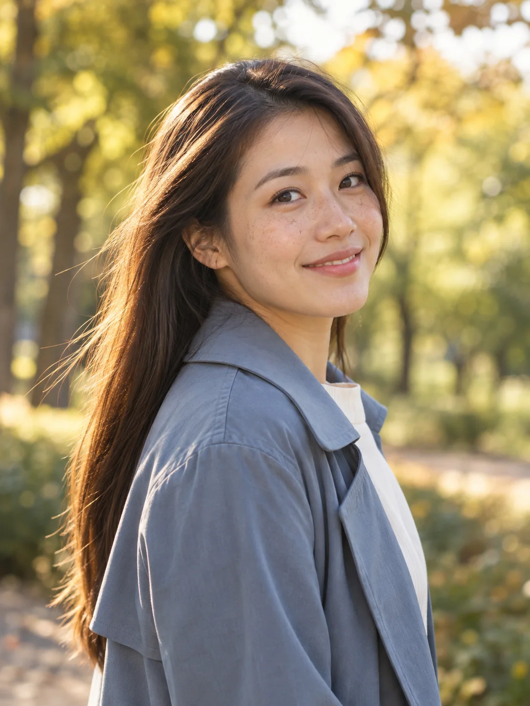 初秋逆光｜亚洲女性公园肖像
