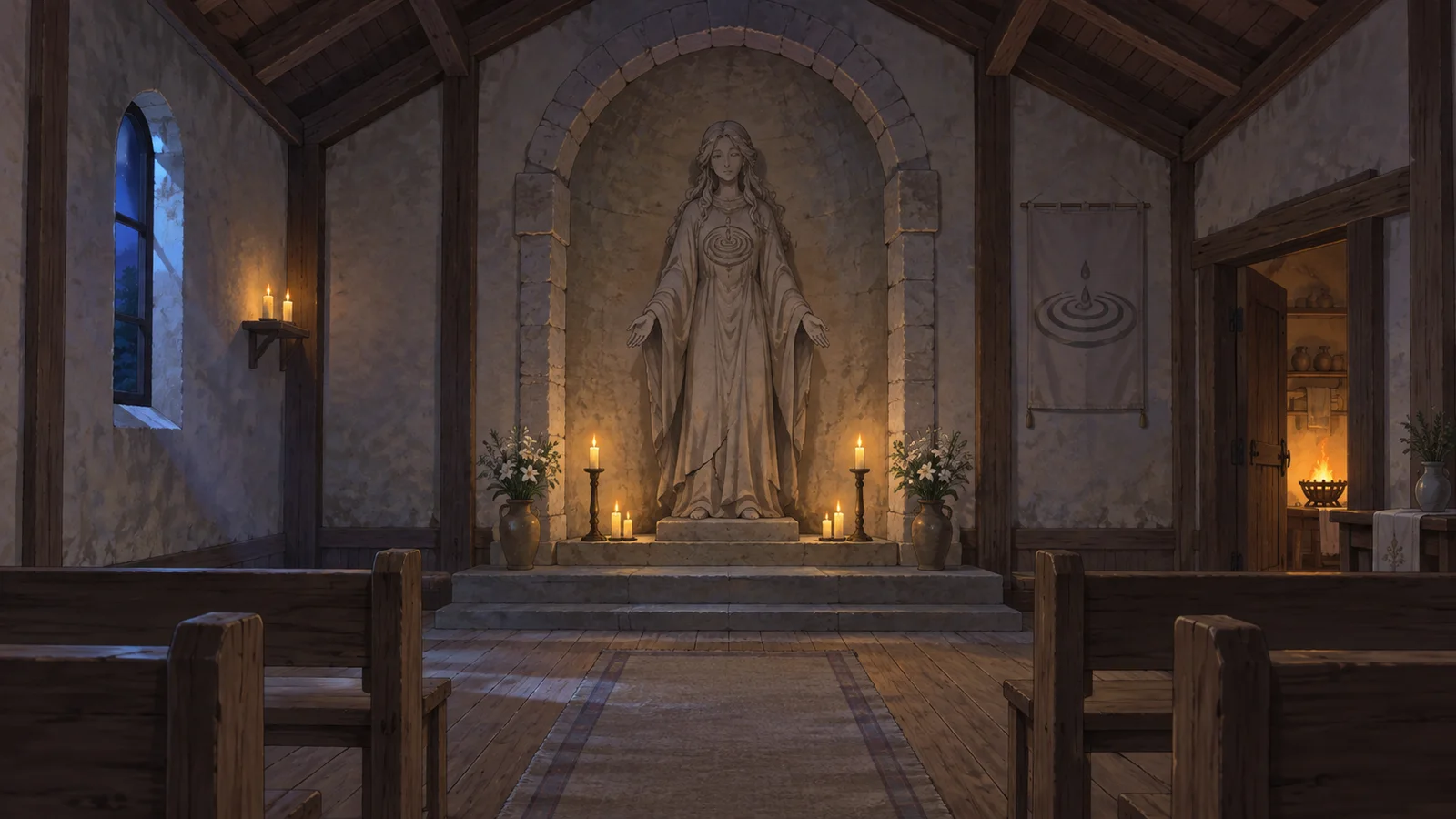 圣伊诺泉堂｜夜间无人空景｜BG-EP01-CHAPEL-NIGHT-V01-REVIEW