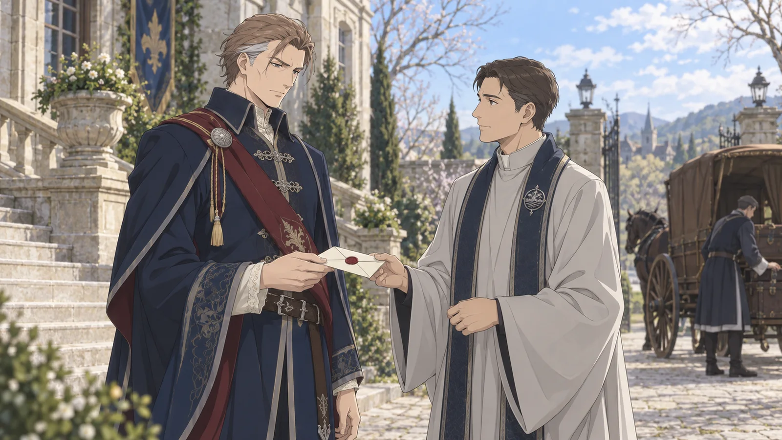 寻伴神官与雷蒙德｜庭院对照图｜CLERIC40_RAYMOND43_courtyard