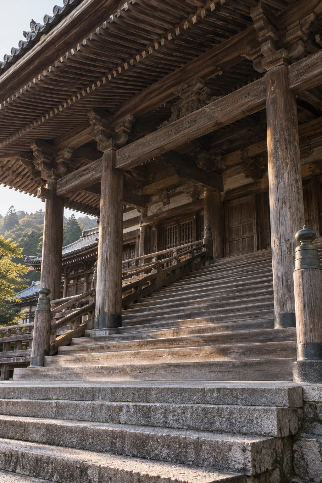 日式建筑｜寺院木楼梯