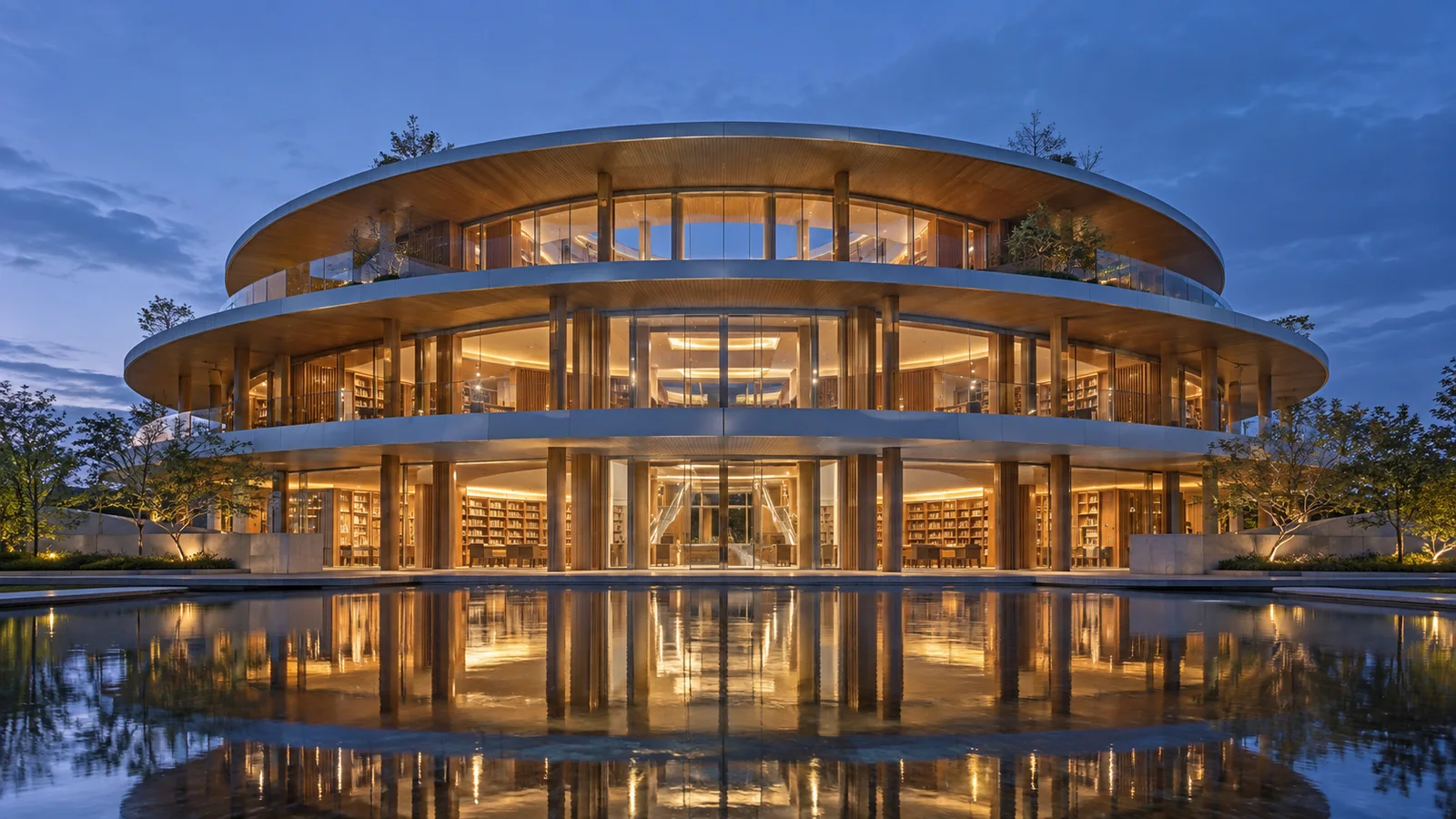 未来科幻建筑｜环形城市图书馆