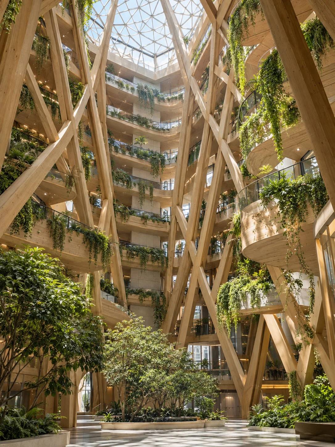 未来科幻建筑｜生态塔楼中庭