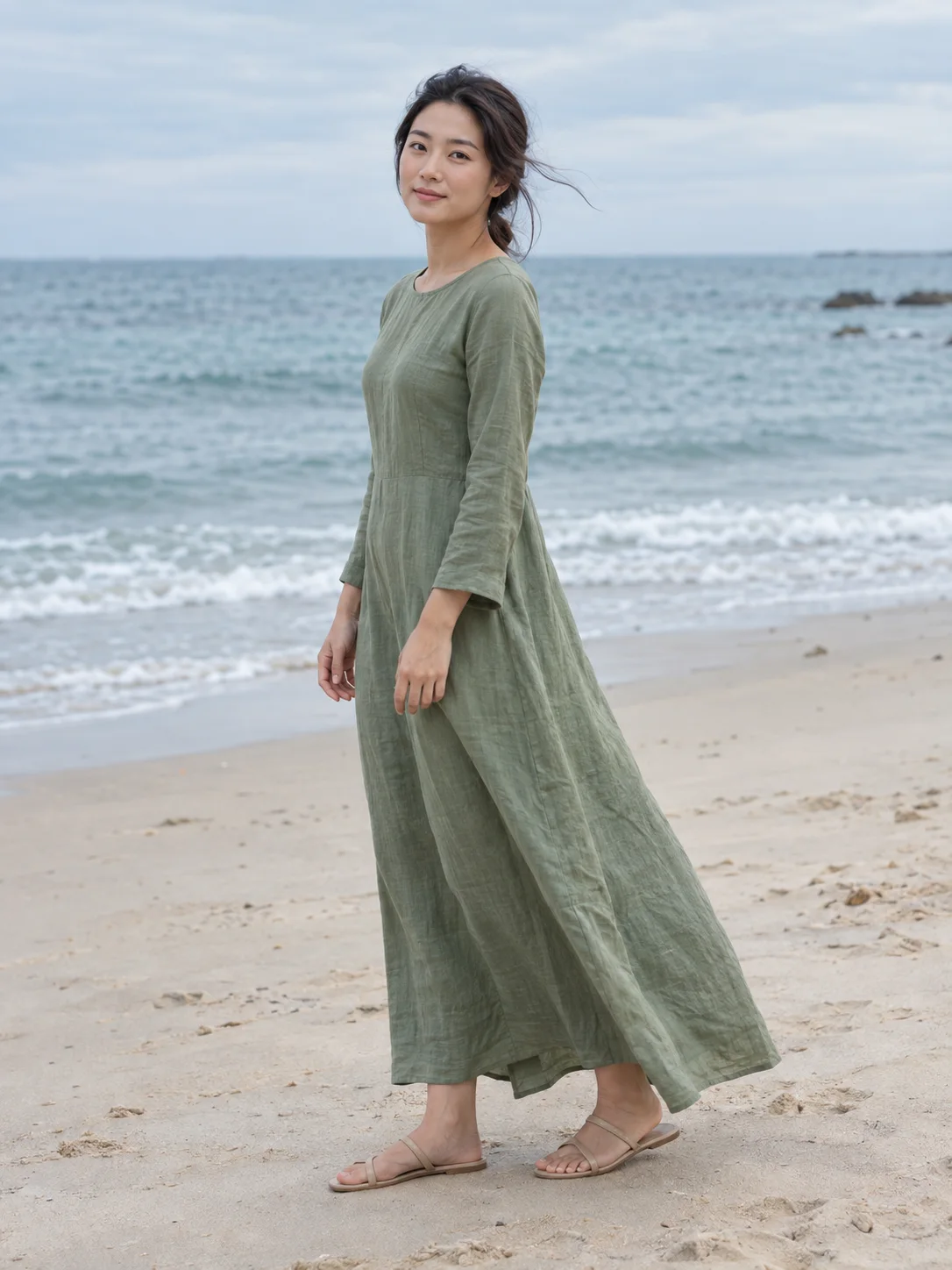 海边微风｜亚洲女性自然全身写真