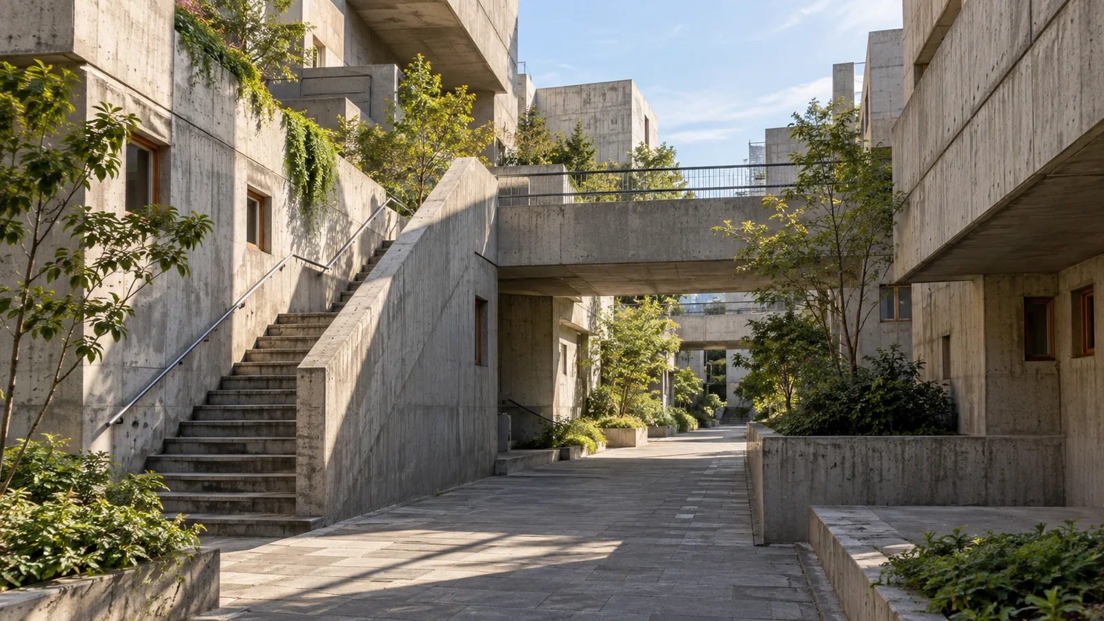粗野主义建筑｜城市阶梯街区