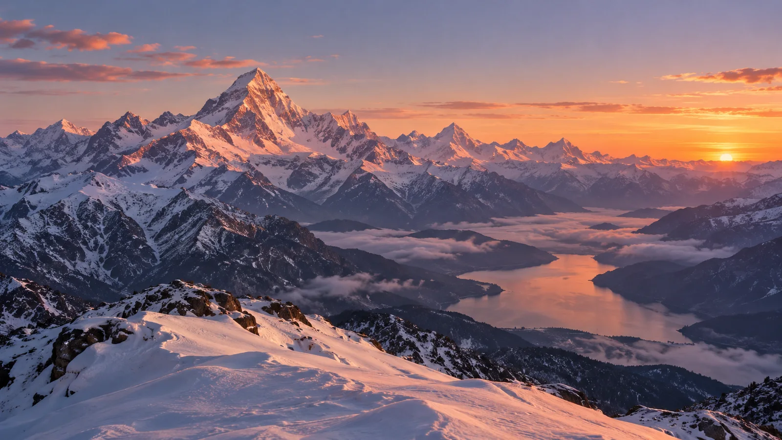 雪峰暖光